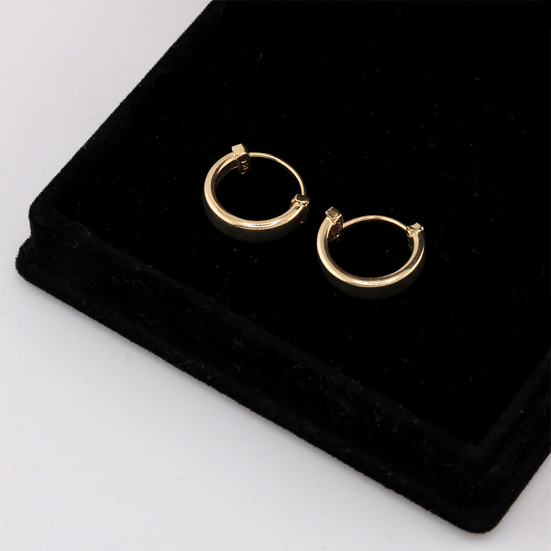 گوشواره حلقه‌ای طلا 18 عیار زنانه شهر طلای حجت مدل تبسم - 2