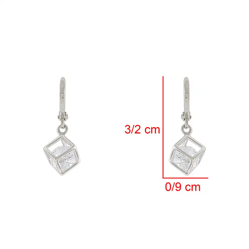 گوشواره زنانه ژوپینگ مدل مکعب کد XP1084