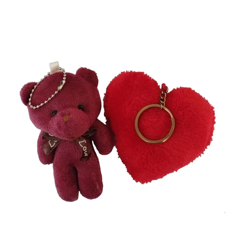 آویز عروسکی مدل خرس و قلب بسته 2 عددی