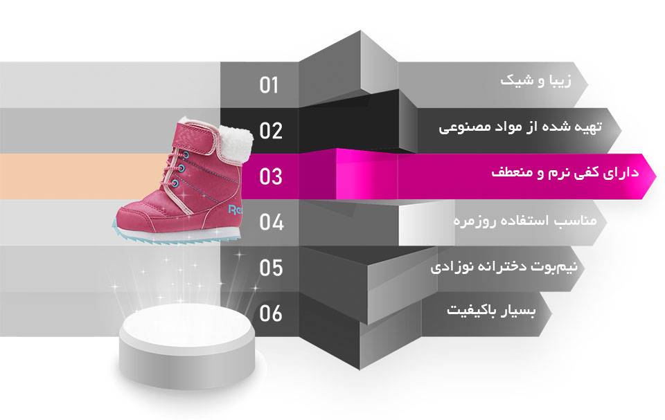 نیم بوت نوزادی ریباک مدل AR2711 |ویژه quality,q 70 - نیم بوت نوزادی ریباک مدل AR2711 |ویژه