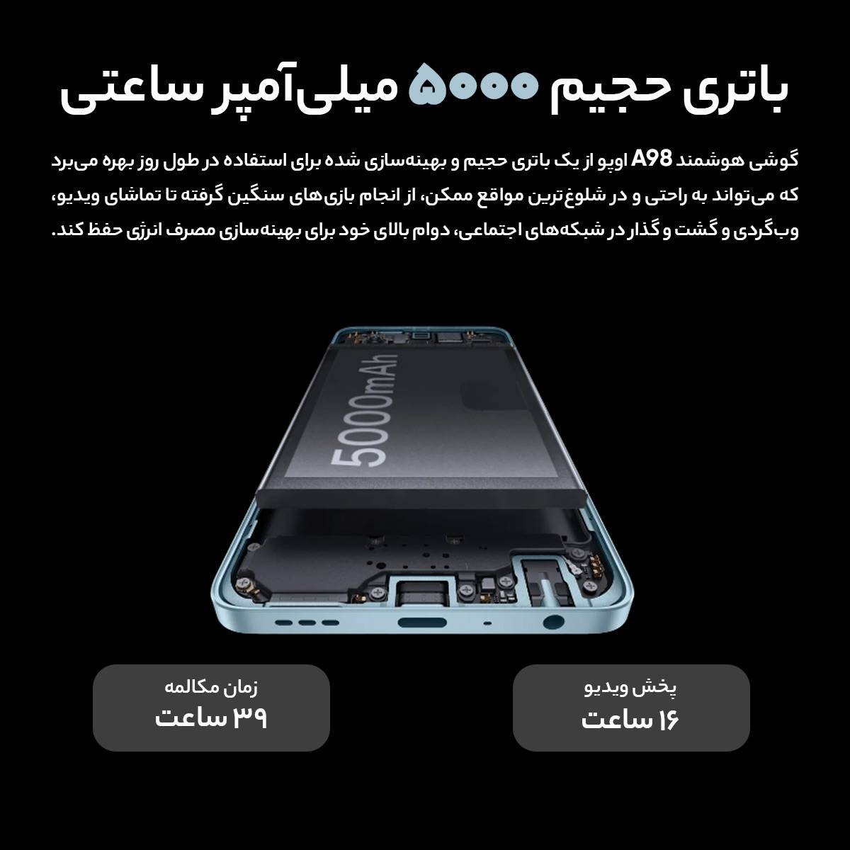 گوشی موبایل اوپو مدل A98 5G 5 quality,q 70