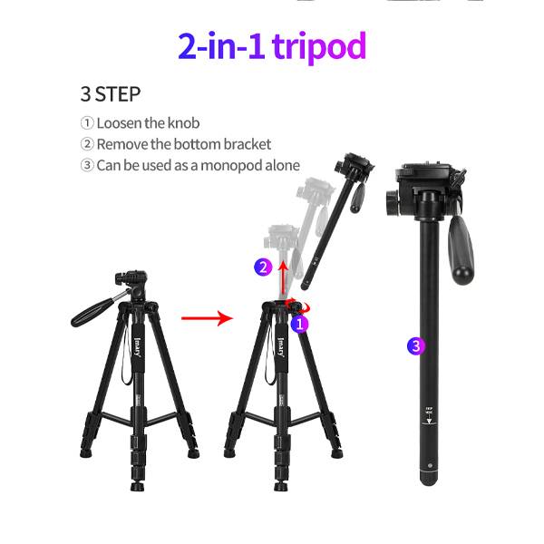 سه پایه دوربین جیماری Jmary KP-2254 Camera Tripod 4 quality,q 70