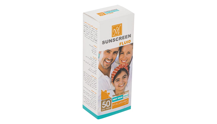 ویژگیهای فلوئید ضد آفتاب بدون رنگ مای SPF50 مدل Hyaluronic Acid محافظ UVA ،UVB، ضد آب، ضد جوش، ضد پیری، مناسب انواع پوست حجم 50 میلیلیتر
